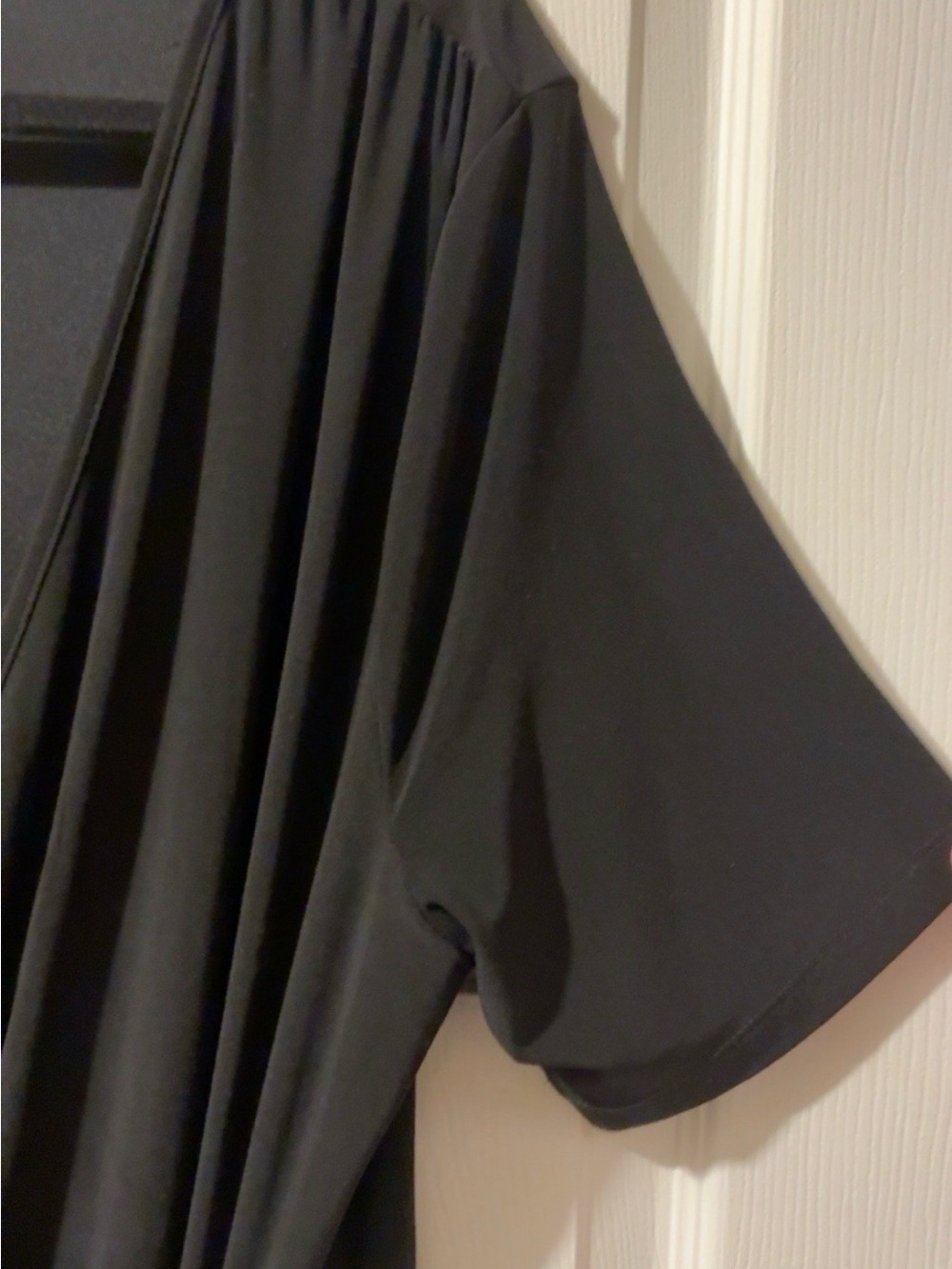 Reitmans Plus Size 18 Black Ruched Ruffle Faux Wrap Dress - Picture 5 of 6